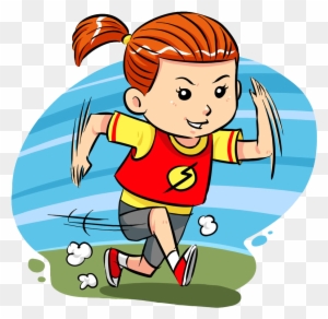 Running Cartoon Clip Art - Girl Running Cartoon