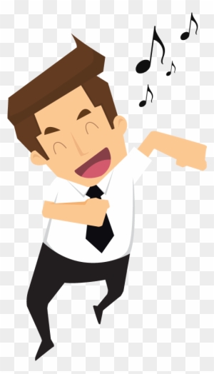Happy Businessman Rushing And Singing - Happy Businessman Clipart Png