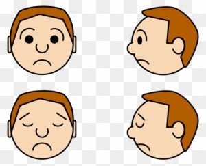 Powerpoint People Expressions, Etc - Sad Face Side View Cartoon - Free  Transparent PNG Clipart Images Download