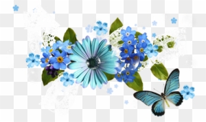 Melody Of Spring Flowers Clipart Png Image - Blue Spring Flowers Clipart