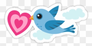 Cute Blue Bird Carrying Pink Love Heart - Cute Bird With Love Heart Big Sister Tote Bag