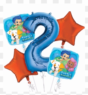 Bubble Guppies 2nd Birthday Balloon Bouquet 5pc