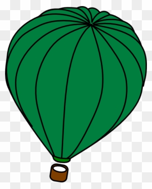 Hot Air Balloon Green Clip Art - Half Moon Clip Art