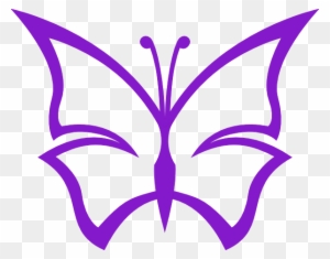 Purple Butterfly Clip Art - Outline Pics Of Butterfly