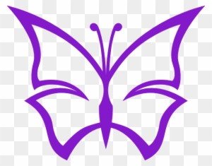 Purple Butterfly Clip Art - Outline Pics Of Butterfly