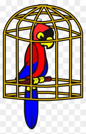 Macaw Clipart Pet Bird - Clipart Bird In A Cage