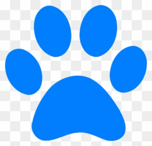 Blue Wildcat Paw Print Clip Art - Blue Paw Print Logo