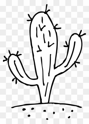 Prickly Cactus Coloring Page Free Clip Art - Cactus Black And White