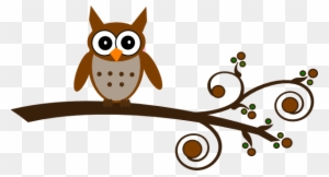 28 Collection Of Brown Owl Clipart - Brown Owl On A Branch Clip Art