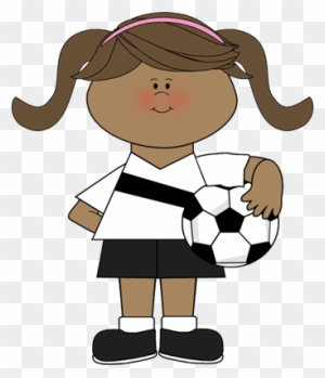 Girl Holding Soccer Ball Clip Art - Girl Holding Ball Clipart