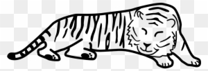 Black And White Tiger Clipart - Tiger Outline