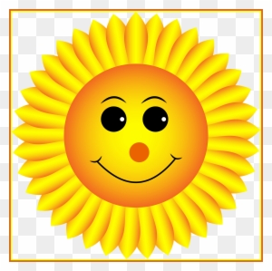 Sun Flower Sunflower Clipart Png Incredible Sunflower - Sunflower With Smiley Face