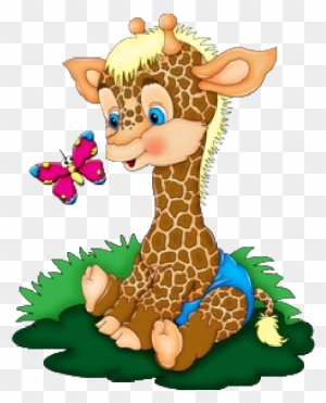Baby Giraffe Cartoon Clipart - Baby Giraffe Cartoon