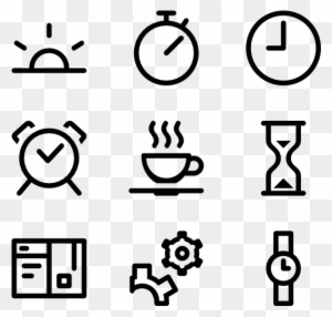 Free Time Management - Web Design Line Icon