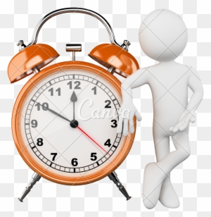 3d Man With A Huge Alarm Clock - Timeline Icon Png 3d