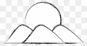 Mountain With Sun Drawing - Darkness Mountain With Sun Drawing - Darkness