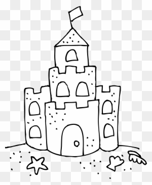 Cute Sand Castle Coloring Page - Drawing Of A Sand Castle