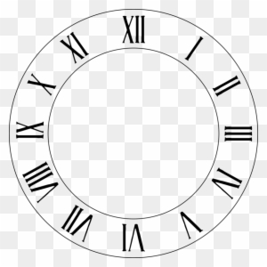 Clock Face Roman Numerals Clip Art - Clock Face Roman Numerals