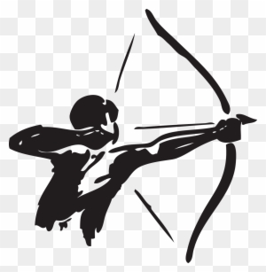 Archery Bow And Arrow Hunting Clip Art - Man Bow Arrow Vector