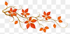 Decorative Branch With Autumn Leaves Png Clipart - Fall Leaves Banner Clip Art