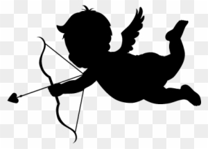 Download Cupid In Flight Silhouette With Bow And Arrow Vector Free Cupid Svg File Free Transparent Png Clipart Images Download