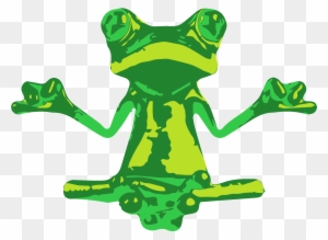 Green&yellow Raster Export2 - Frog In Yoga Pose