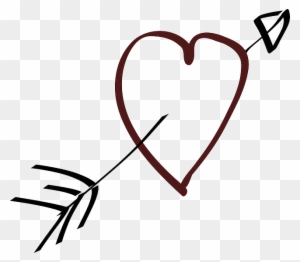Love, Heart, Arrow, Stylistic, Hand Drawn - Heart With Bow And Arrow