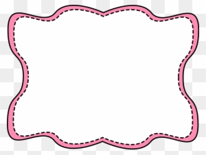 Pink Wavy Stitched Frame - Names Of Shapes In Spanish