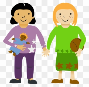 Kids Running Clipart 10, - Girls Holding Hands Clipart