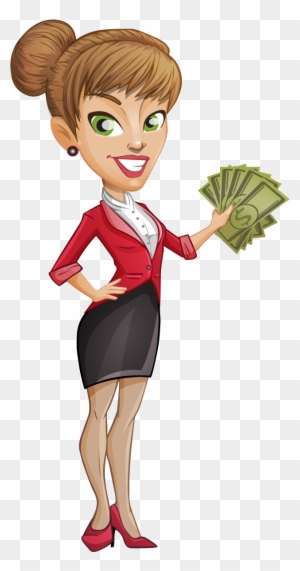 Free To Use & Public Domain Men In Uniform Clip Art - Cartoon Girl Holding Money