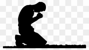 Praying Hands Prayer Man Silhouette Clip Art - Kneeling Down To Pray