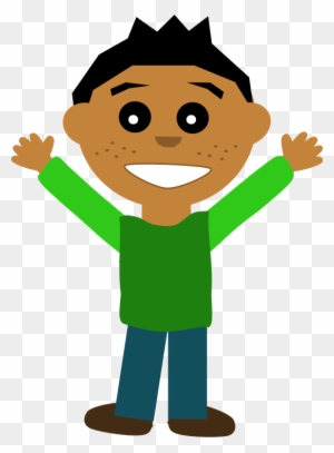 Boy With Hand Up Clipart - Happy Guy Clipart