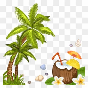 Coconut Water Beach Arecaceae - Summer Beach Background Clipart
