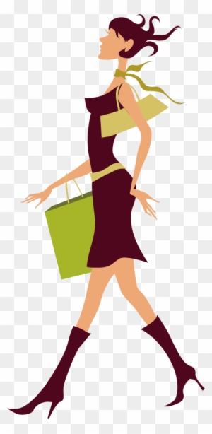 Shopping Bag Handbag Royalty-free Clip Art - Shopping Girl