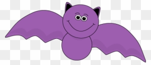 Purple Halloween Bat - Cute Halloween Bat Clipart