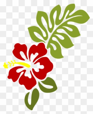 Hibiscus Flower Cartoon - Hawaiian Leaves Clip Art - Free Transparent PNG  Clipart Images Download