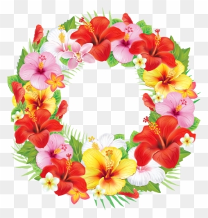 Wreath Of Exotic Flowers Png Clipart Picture - Wreath Of Flowers Png