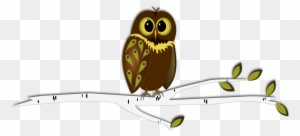Owl On Tree Branch Clip Art - Owl On A Branch Drawings