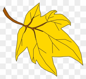 Fall Leaves Cartoon - Yellow Fall Leaf Clipart