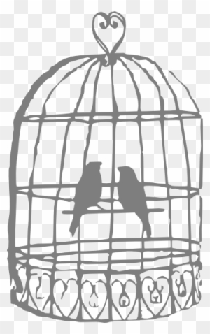 Drawn Birdcage Transparent - Birds In A Cage Drawing