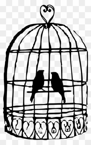 Free Image On Pixabay - Birds In A Cage Drawing