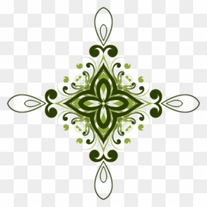 Stylized Green Flower Vector Drawing - Design Clip Art Png