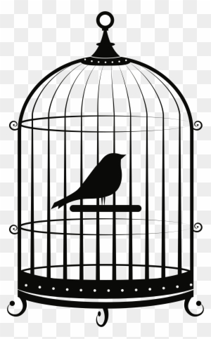 Clipart Bird In Cage - Bird Inside The Cage
