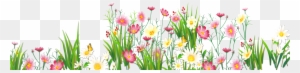Flowers And Grass Png Picture Clipart - Spring Flowers Transparent Background