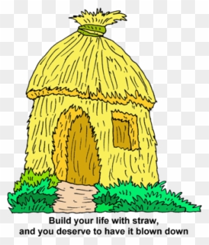 Straw House Clip Art - House Made Of Straw Cartoon - Free Transparent PNG  Clipart Images Download