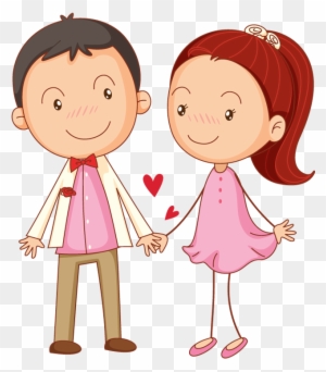 Cartoon Couple In Love Holding Hands - Boy And Girl Love Cartoon - Free  Transparent PNG Clipart Images Download