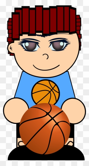 Boy With Basketball - Basketball Clip Art