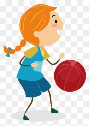 Wall Color - Cartoon Girl Playing Basketball Png