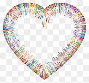 Free Clipart Of A Colorful Abstract Heart Border - Heart Colorful I Png