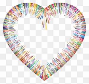 Free Clipart Of A Colorful Abstract Heart Border - Heart Colorful I Png